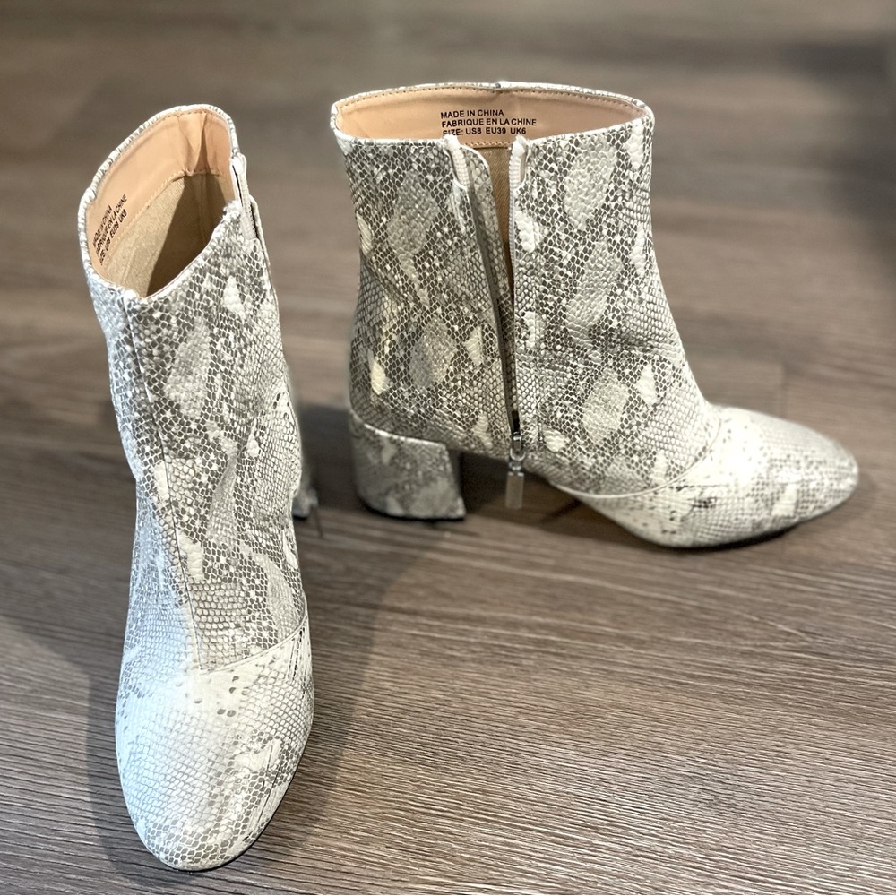 Snake print boots